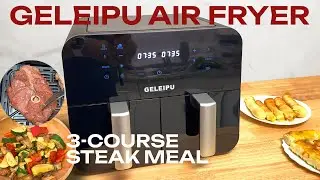 Easy 3-Course Meal with the GELEIPU DL28 Air Fryer: Tequeños, Lamb Steaks, Veggies, Pain au Chocolat