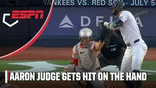 Aaron Judge leaves game after hit by pitch to hand | ESPN MLB