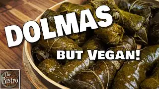 Dolmas!  Stuffed Grape Leaves - but VEGAN! - Easy Recipe