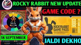 Rocky Rabbit Game Pass Code Today | Game Pass Code Rocky Rabbit 18 September | Rocky Rabbit