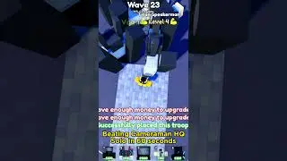 Beating Cameraman HQ Solo in 60 seconds (Toilet Tower Defense) #shorts #roblox