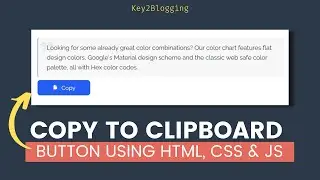 Create Copy to Clipboard button using HTML, CSS & JavaScript