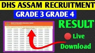 DHS Assam Grade 3 / 4 Result 2023 || How To Download DHS Result