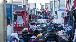 Trudeau Must Go backs BLM Terrorists sends 2k+ riot police by force arrest Freedom Truckers convoy