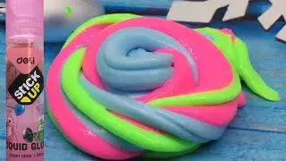 Делаю слайм из прозрачного клея Deli stick up! Крутой РАДУЖНЫЙ Слайм+ЗАЛИПАШКА!