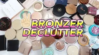 DECLUTTER WITH ME | CLEANING OUT MY BRONZERS!