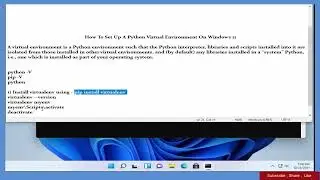 How To Set Up A Python Virtual Environment On Windows 11