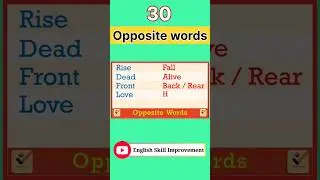 30+ Opposite words in 1 Minute #shorts #youtubeshorts #viralshorts