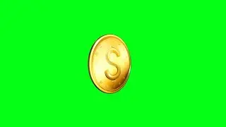 Coin Rotation Animation effect green screen video