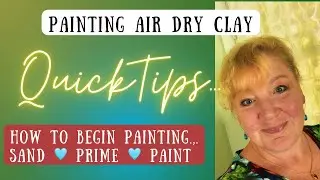 AIR DRY CLAY Quick Tips💥How to begin painting ! #airdryclay #paintingtips #beginnerpainting #gesso