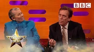 When Hugh Laurie was told to throw poo at a lion! | The Graham Norton Show - BBC