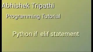 python if elif statement. if elif statement in python. if elif statement example