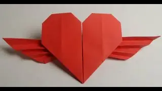 Heart with wings origami/Как сделать сердце оригами с крыльями своими руками из бумаги/ 摺紙心/ 折り紙ハート