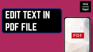 How to Edit Text in PDF File