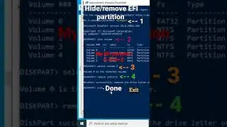 Hide or remove EFI partition drive shown in windows 10 with windows PowerShell