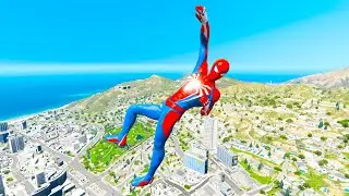 GTA 5 Spiderman Epic Jumps Compilation(GTA V Fails Funny Moments)