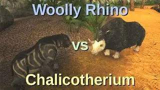 Woolly Rhino vs Chalicotherium - ARK Battle