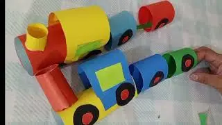 How to make a paper train 🚂#Diy paper toy train #paper train #paper crafts#train making with paper.