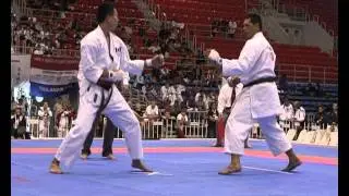 Team Kumite semi final Batista BRA vs Leung CAN 3rd match