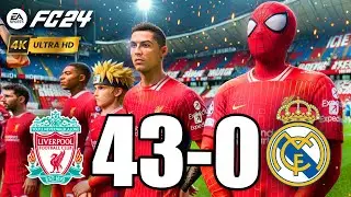 FIFA 24 - RONALDO, SPIDER MAN, MESSI ALL STARS | Liverpool 43-0 Real Madrid