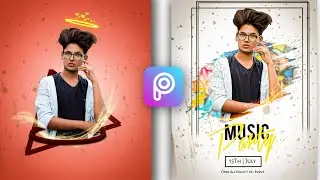 PicsArt Music Party Splash Effect Photo Editing !! Splash Effect Potrait Dp Photo editing