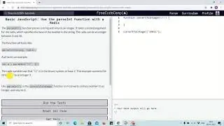 Lesson 107 - use parseInt function with radix - freecodecamp