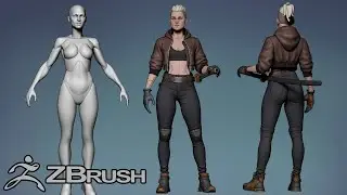 Stylized Female Character Creation in Zbrush (Part 02 Body Blockout)