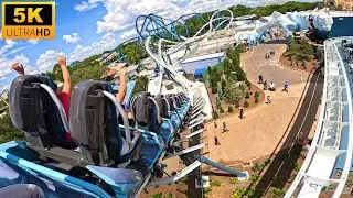 Penguin Trek POV 5K Back Row NEW FAMILY COASTER At SeaWorld Orlando!