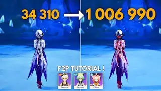 F2P:- C0 ARLECCHINO 1M Nuke Tutorial [ Genshin Impact ]