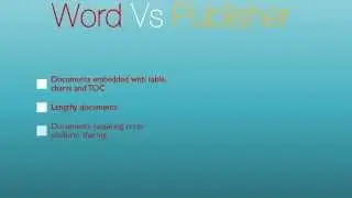 Microsoft Word vs Publisher