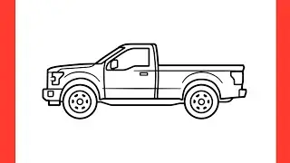 how to draw a FORD F-150 step by step / drawing ford f150 2014 pickup car easy