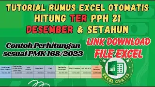 Rumus Excel PPh TER Bulan Desember dan Selama Setahun Otomatis lengkap ada File Excel Latihan