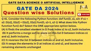 GATE DA 2024 QUESTION - WISE DETAILED SOLUTIONS | Data Science and Artificial Intelligence | Q-41