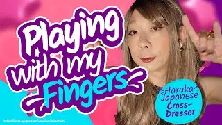 The pretty Japanese lady, Haruka, likes to play with her fingers and air-guitar. - ha608