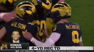 JJ McCarthy GAME TYING Touchdown Pass to Roman Wilson | #4 Alabama vs #1 Michigan | 2024 Rose Bowl
