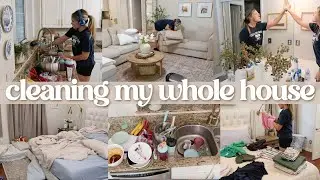 ALL DAY CLEAN WITH ME | whole house cleaning motivation + stay at home mom cleaning routine 2024!