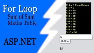 for loop using dotnet | sum of sum program using asp.net | math table using asp.net