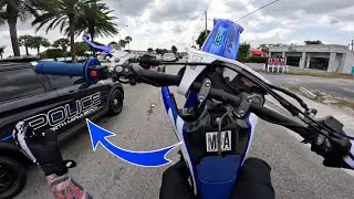 YZ450F WHEELIES IN MIAMI PASS POLICE!!