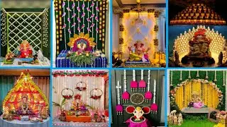 Ganpati decoration ideas 2024/decoration ideas for ganesh chaurthi/background ideas for ganpati