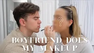 Boyfriend Does My Makeup for the First Time! | Makeup Challenge