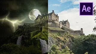 Haunted Castle - Matte Painting Breakdown - After Effects VFX