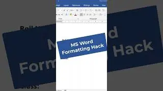 MS Word Formatting Hacks #msword