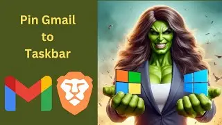 How to Pin Gmail to Windows 11 or 10 Taskbar using Brave | GearUpWindows Tutorial