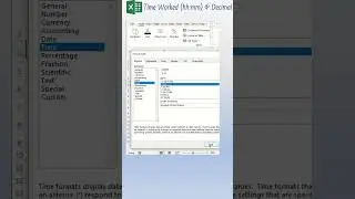 Calculate Time Worked in Hour Minute and Decimal #excel #exceltricks #shorts