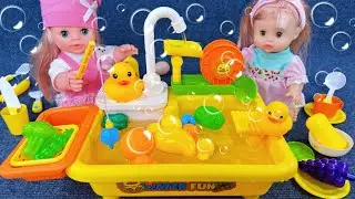 7 Minutes Satisfying with Unboxing Cute Doll Water Fun Playset，Kitchen Sink Toys ASMR | Review Toys