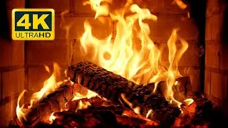 🔥 FIREPLACE (12 HOURS). Live Wallpaper 4K ULTRA HD. Fireplace Ambience with Crackling Fire Sounds