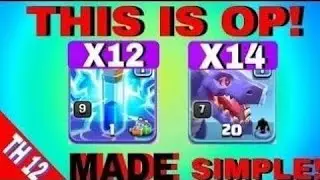 TH 12 Best Air Attack Strategy || TH 12 dragon and Lighting spell attack strategy