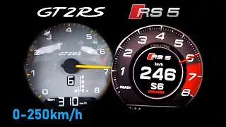 Porsche 911 GT2 RS vs Audi RS5 Acceleration Test 0-100 km/h