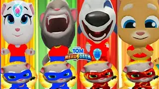 TALKING TOM HERO DASH -- ALL RED  HERO TOM  CLASSIC RUN & BLUE LAVA HERO TOM BOSS FIGHT SAVE ALL RED