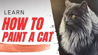 EASY How to Paint a Cat in Acrylics | Pet Portrait Painting | Part 2